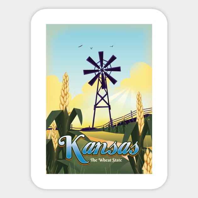 Kansas "The Wheat State" Sticker by nickemporium1